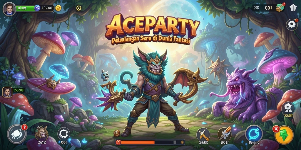 Tampilan gameplay ACEPARTY yang memukau dalam dunia petualangan.