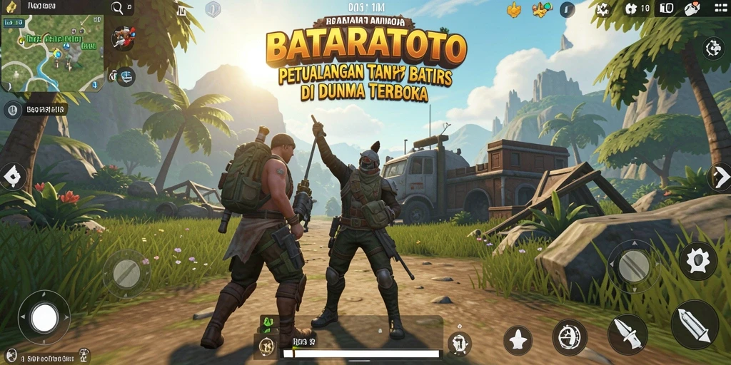 Gameplay seru di dunia terbuka BATARATOTO dengan berbagai misi menarik.
