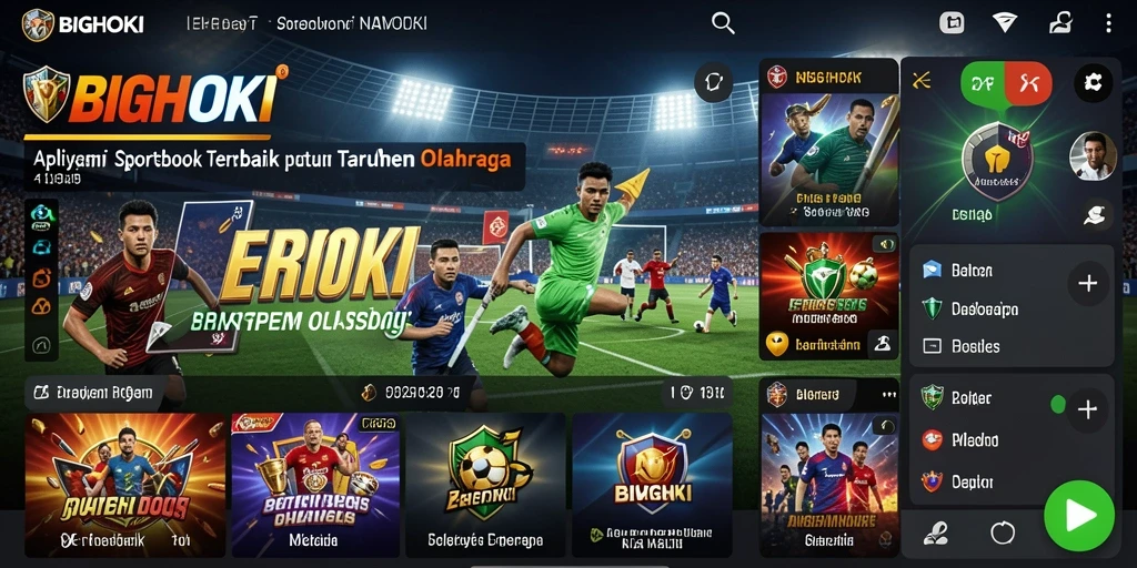 Screenshot gameplay BIGHOKI yang menampilkan taruhan olahraga yang seru.