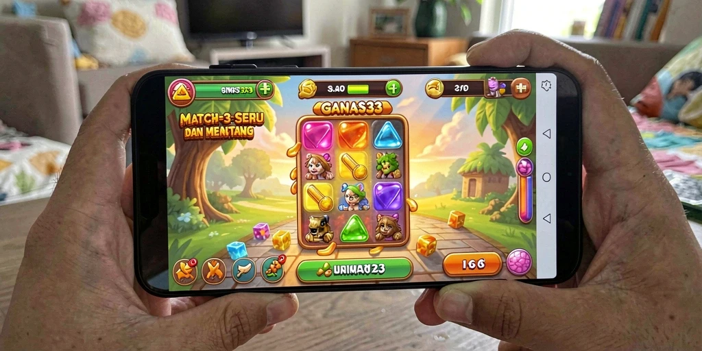 Tampilan gameplay seru dari GANAS33 yang penuh warna.