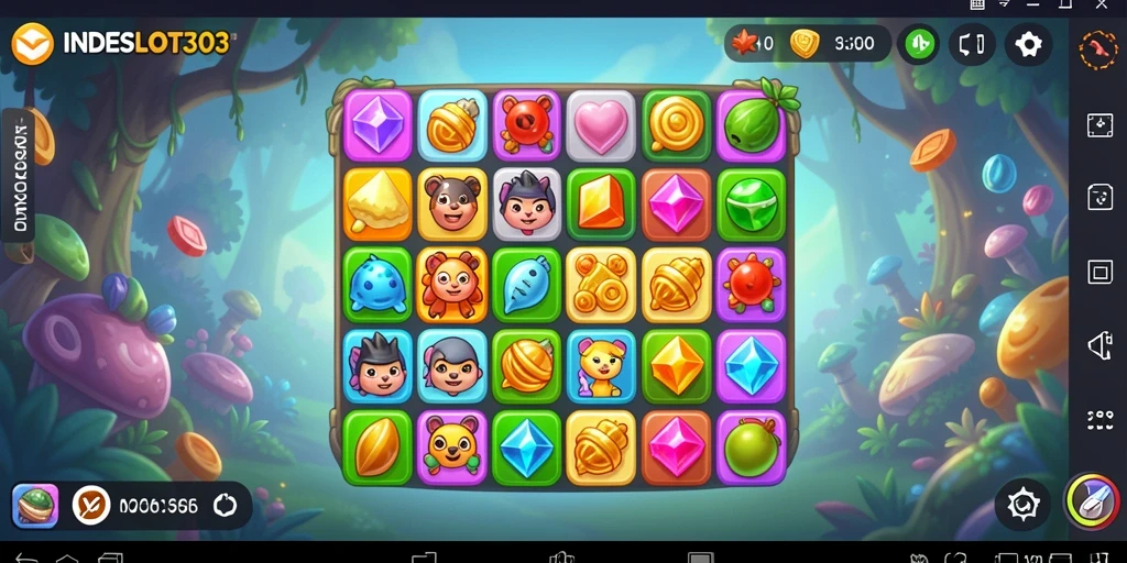 Tampilan gameplay seru dari INDESLOT303 yang penuh warna.