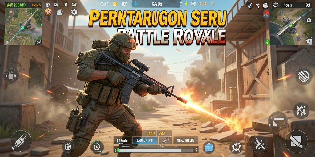 Screenshot keseruan gameplay KA789 dalam pertempuran Battle Royale.