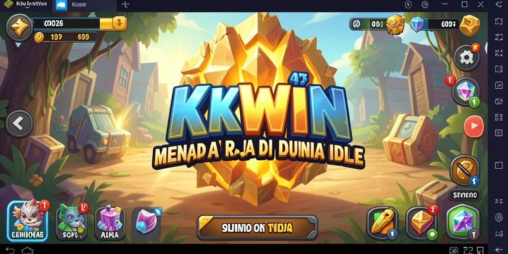 Tangkapan layar gameplay KKWIN menunjukkan strategi dalam membangun kerajaan idle.