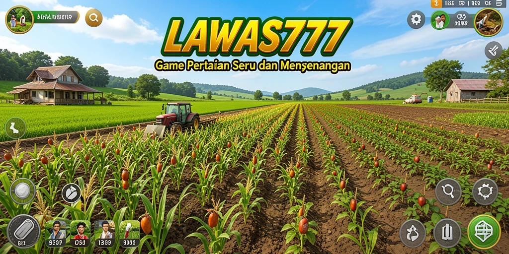 Screenshot gameplay LAWAS777 menampilkan ladang yang subur dan beragam tanaman.