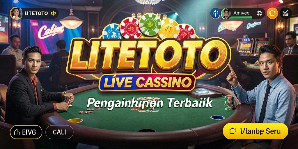 Tampilan gameplay LITETOTO dengan dealer nyata dalam suasana Live Casino.