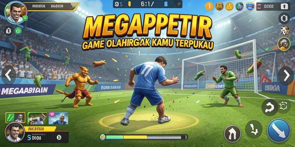 Tangkapan layar utama <strong>MEGAPETIR</strong> menampilkan aksi seru dalam pertandingan olahraga.