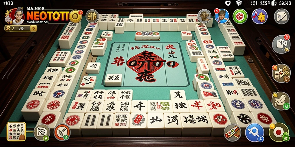 Tampilan screenshot NEOTOTO yang menampilkan gameplay Mahjong yang mendebarkan.