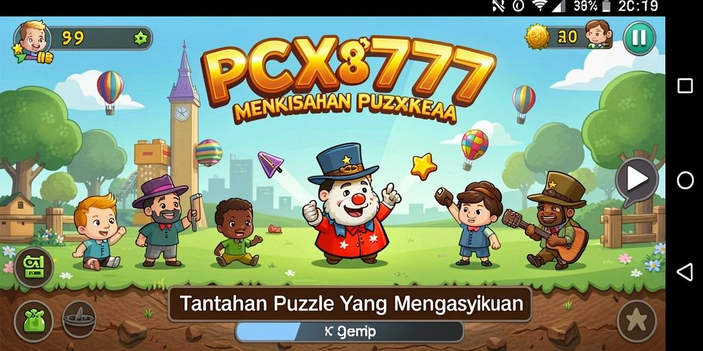 Tampilan gameplay PCX777 dengan teka-teki yang menantang.