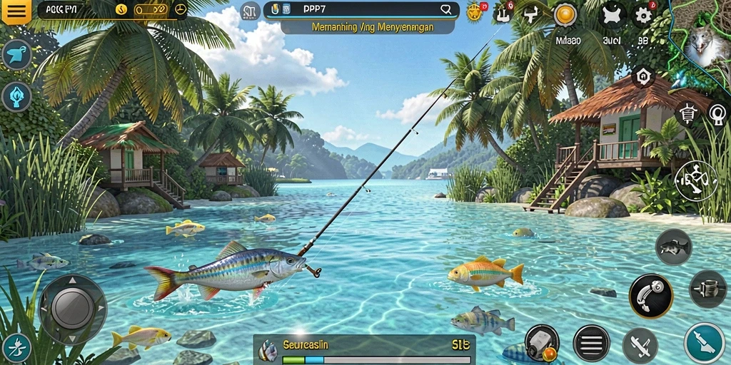 Tampilan gameplay PP7 yang menarik saat memancing.