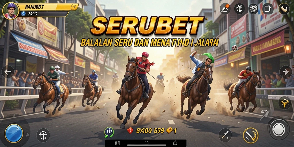 Tampilan seru balapan di SERUBET dengan grafis menawan.