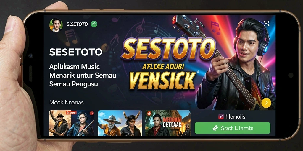 Tangkapan layar SESETOTO menampilkan pengguna yang menikmati musik di aplikasi.