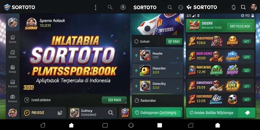 Screenshot utama SORTOTO menampilkan antarmuka sportsbook yang menarik.