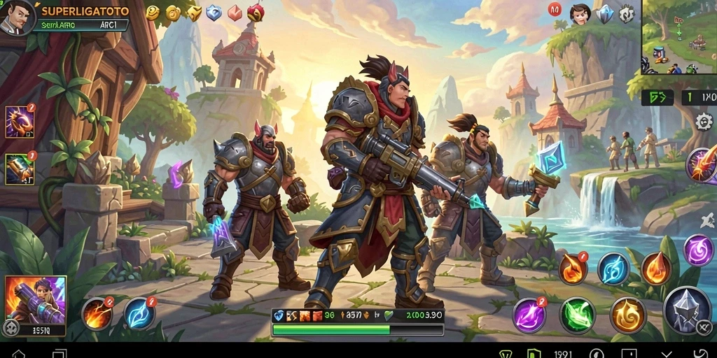 Tampilan gameplay menarik dari SUPERLIGATOTO dengan pertarungan yang seru.