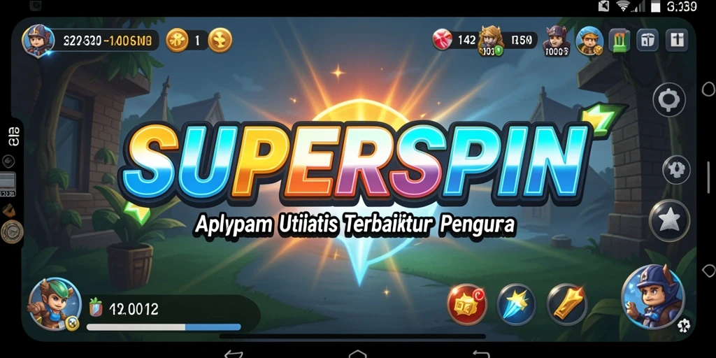 Tampilan utama SUPERSPIN dengan fitur-fitur yang membantu pengguna.
