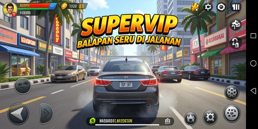 Gameplay balapan yang mendebarkan di SUPERVIP.