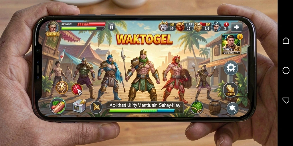 Screenshot utama WAKTOGEL menunjukkan tampilan antarmuka yang sederhana dan fungsional.