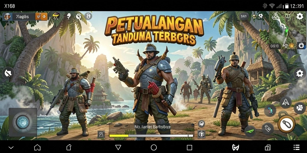 Screenshot gameplay X168 yang menunjukkan eksplorasi dunia terbuka.