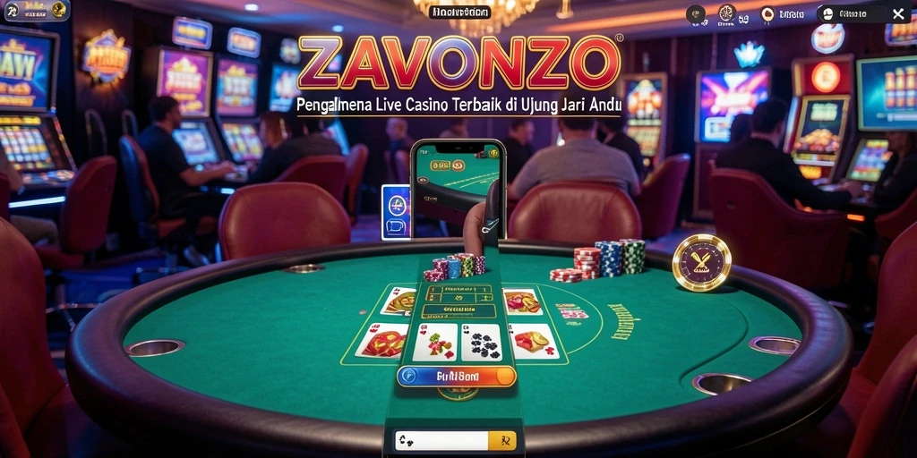 Tampilan gameplay Live Casino yang menarik dan profesional di ZAVONZO.